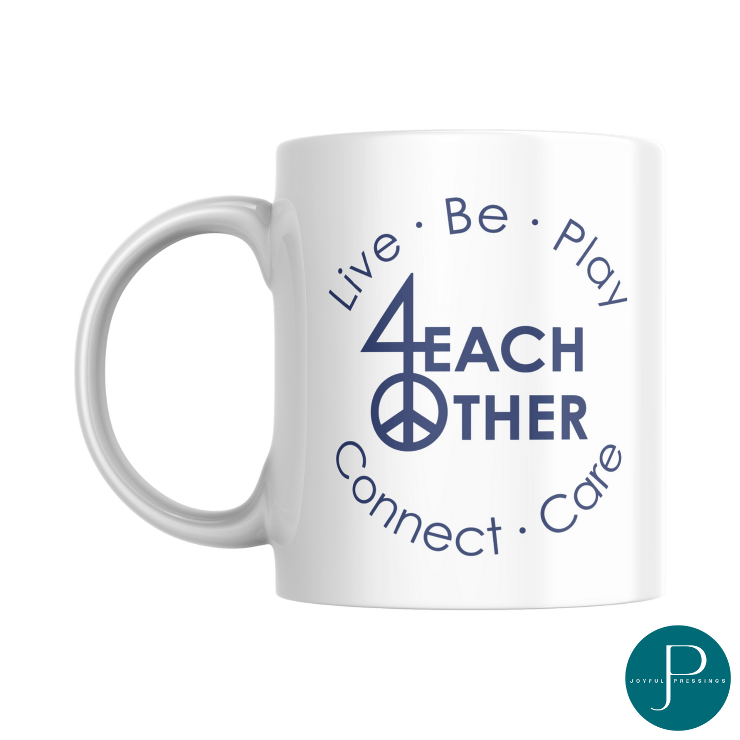 product mockup of 4 Each Other white mug - back