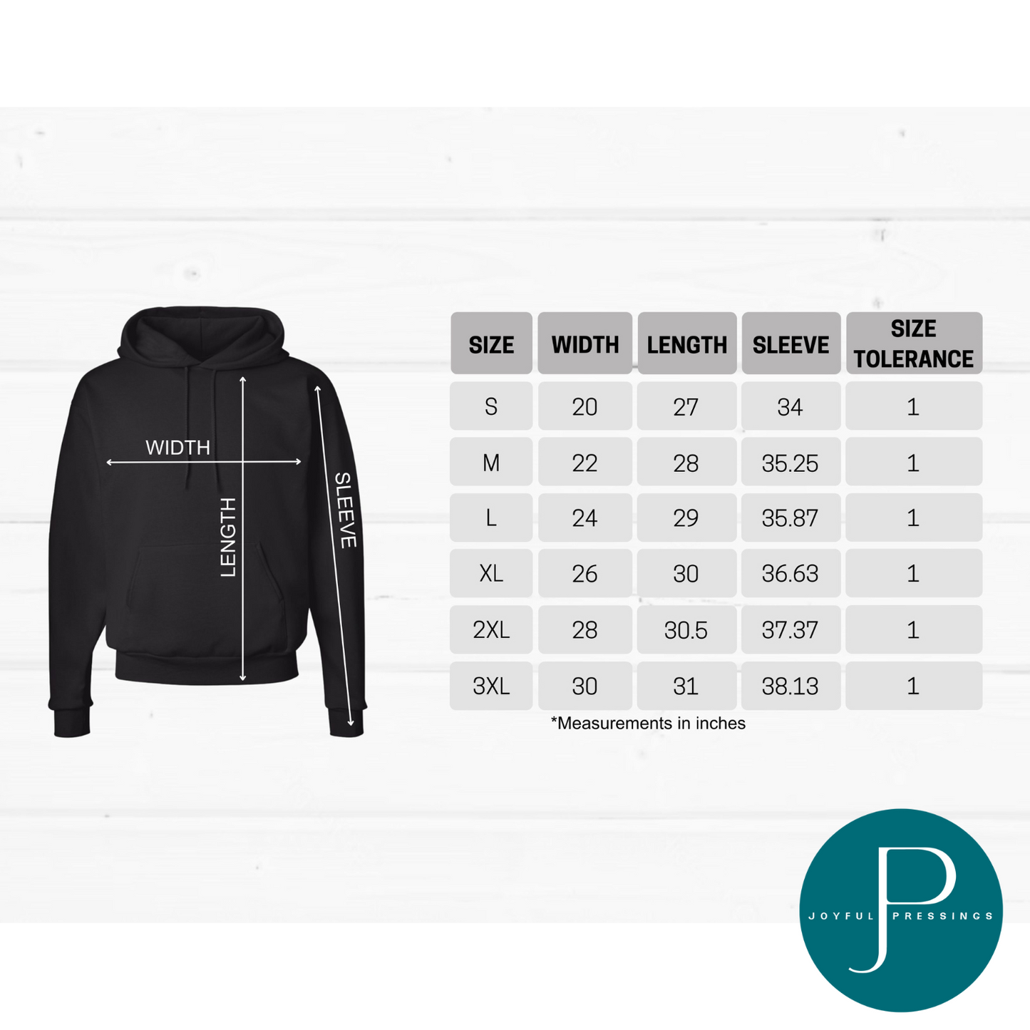 Hanes Ecosmart Hoodie size chart.
