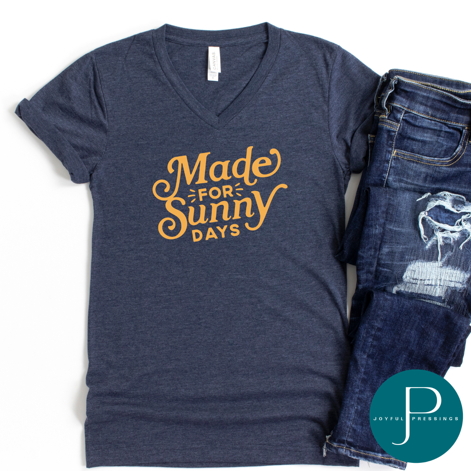 Made for Sunny Days T-Shirt | heather navy – Joyful Pressings