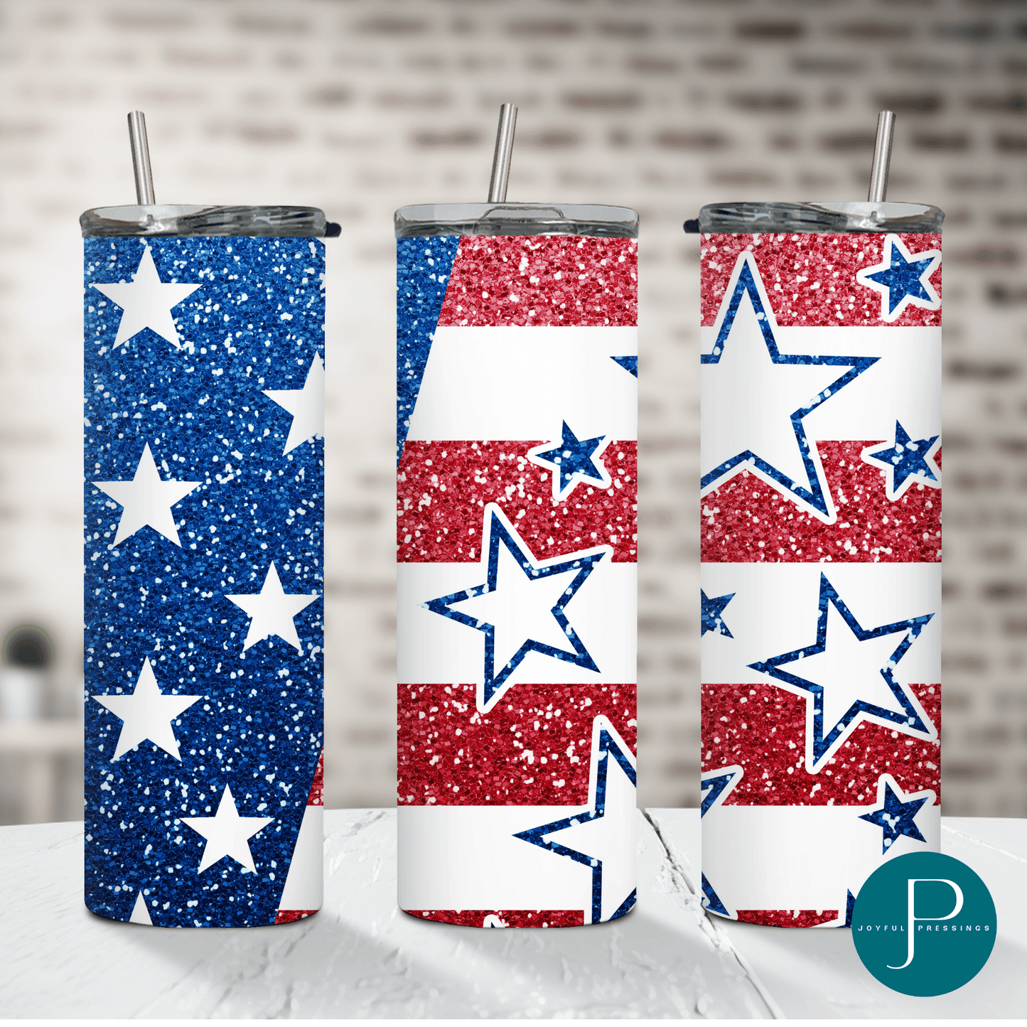 mockup of American Flag tumbler
