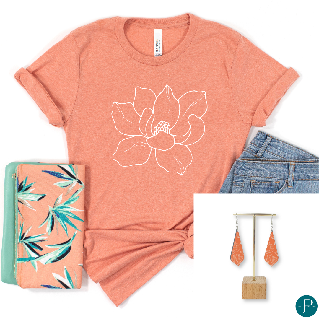 April 2024 club tee and earrings