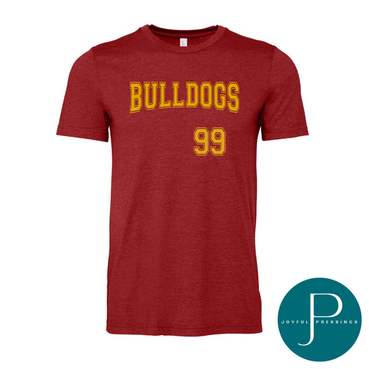 Dayton Bulldogs softball t-shirt front design.