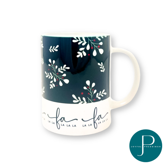 product photo of black and white fa La La mug