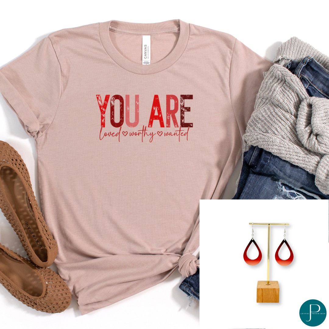 January 2025 club tee and earrings