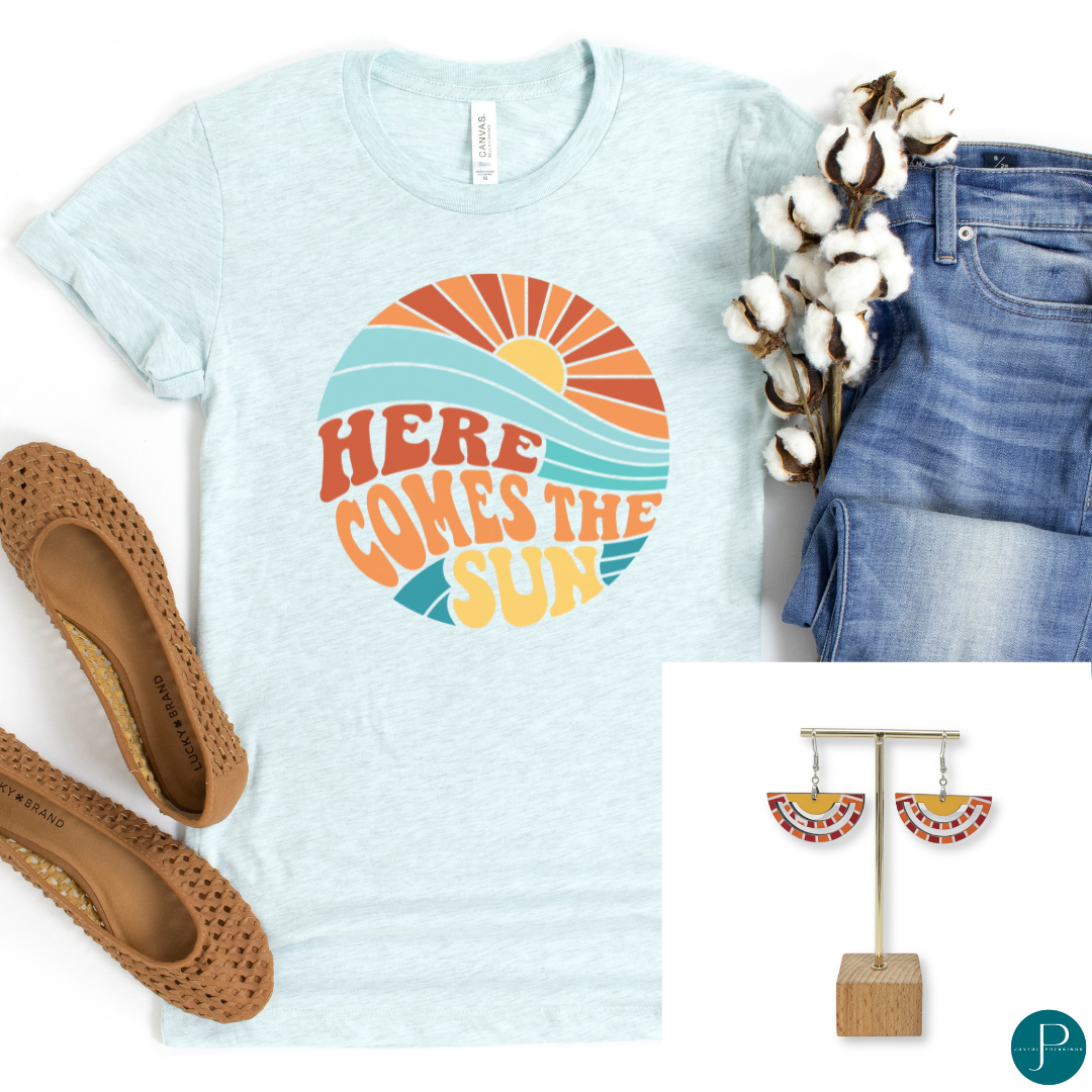 May 2024 club tee and earrings