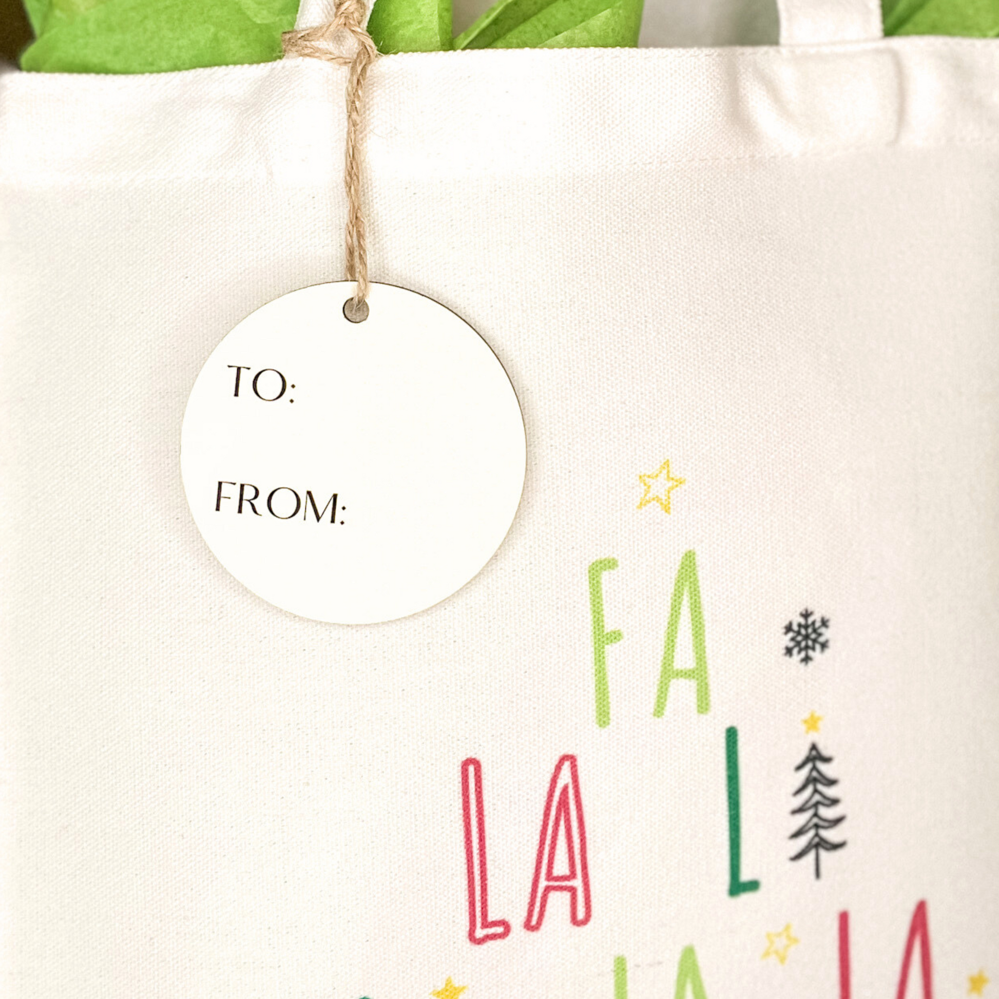 Picture of the back of the tag/ornament.