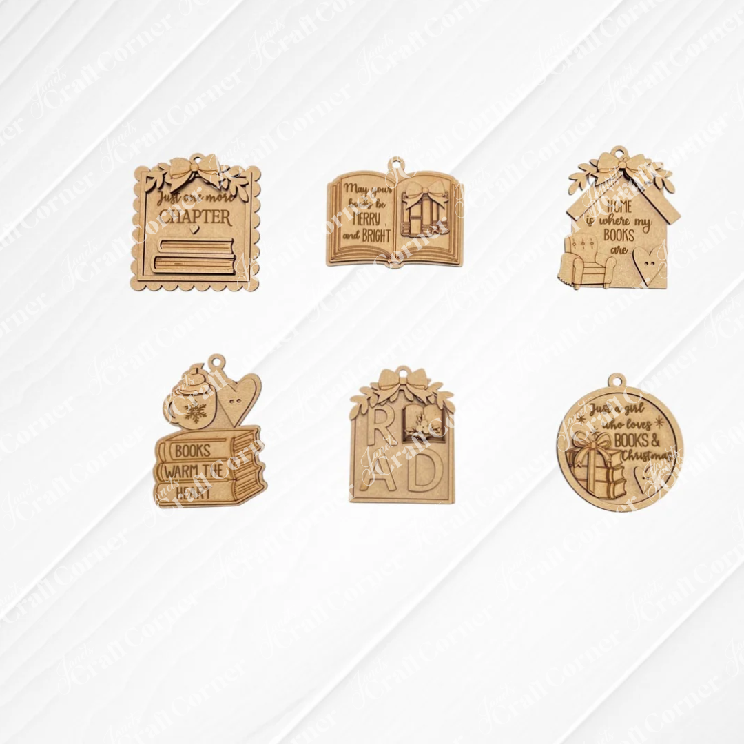 Book Lovers Ornaments - DIY holiday craft kit - Choice of 6