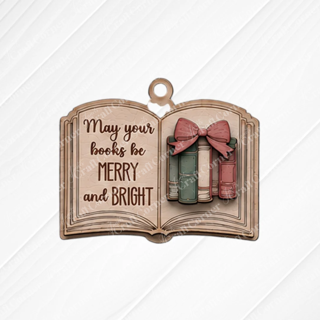 Book Lovers Ornaments - DIY holiday craft kit - Choice of 6