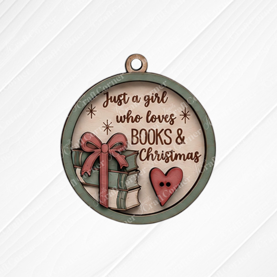 Book Lovers Ornaments - DIY holiday craft kit - Choice of 6