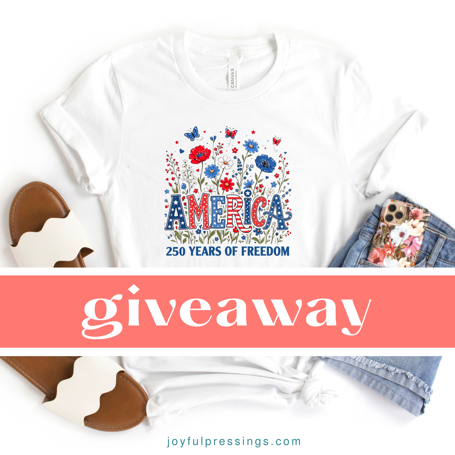 white America tshirt for a giveaway