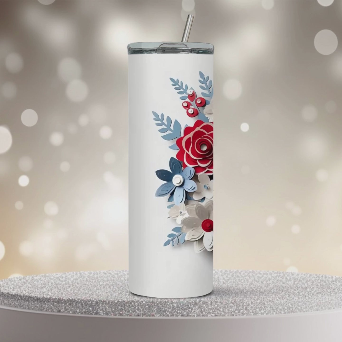 video of the american floral tumbler with no name.