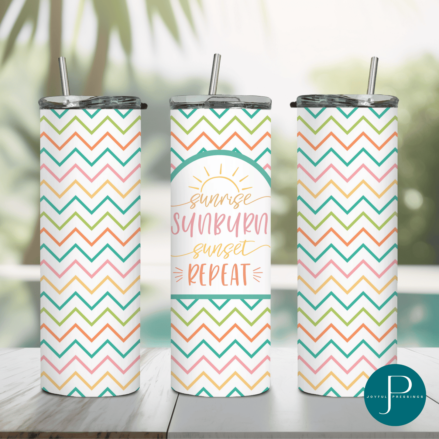 mockup of "Sunrise Sunset" tumbler