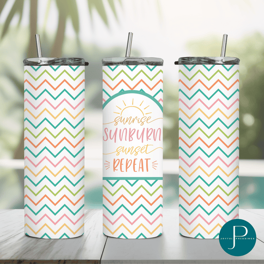 mockup of "Sunrise Sunset" tumbler